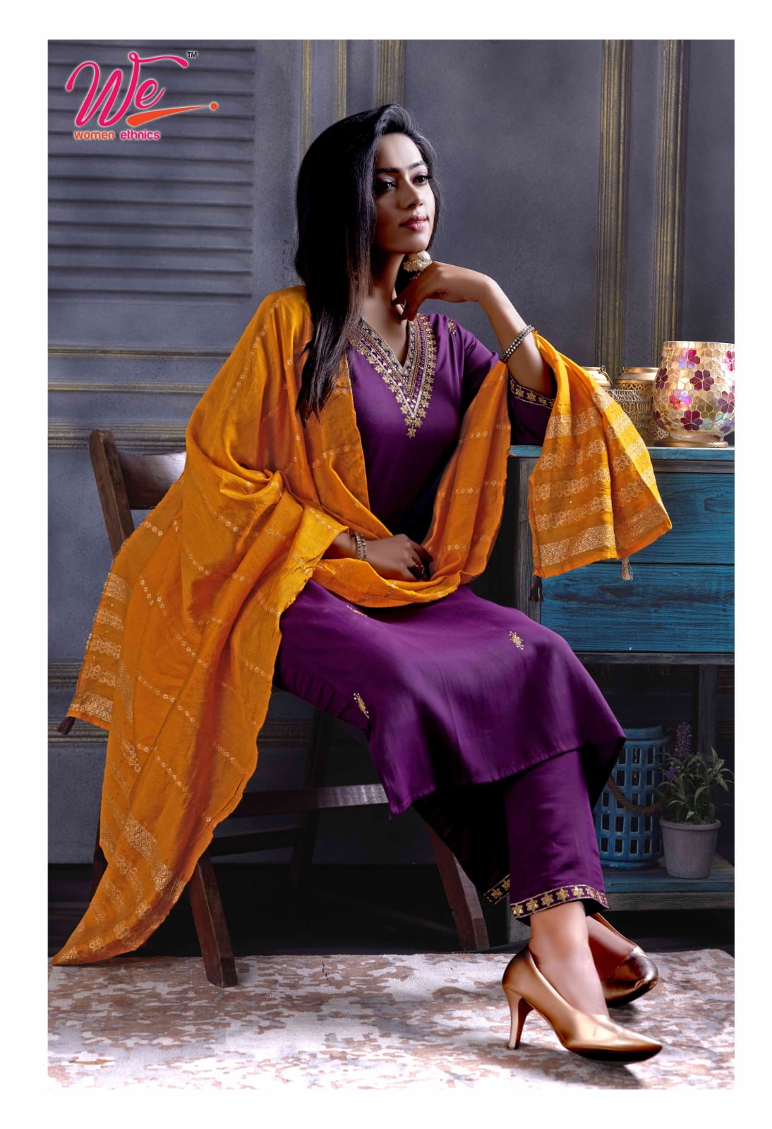 Zia By We Designer Roman Silk Kurti With Bottom Dupatta Catalog
